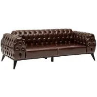 AEA Chesterfield Dreisitzer Sofa Braun Relax Couch Wohnzimmer 3-Sitzer 230cm