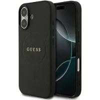 GUESS - Grained Gold Ring MagSafe (GUHMP17SPGHSMMK) - iPhone 17 - Black (Apple iPhone 17), Coque pour téléphone portable, Noir