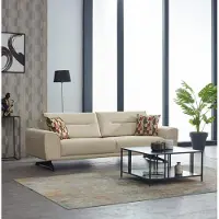 AEA Polstersofa Stoffsofa Couch Dreisitzer Sofa 3 Sitzer Beige Moderne Couchen