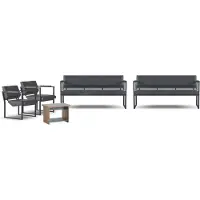 Xl Moebel Gmbh Schwarz-Braune Arbeitszimmer Garnitur Edle 3-Sitzer 2x Sessel Couchtisch