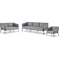 Xl Moebel Gmbh Sitzmöbel-Set 3-Sitzer 2-Sitzer Sessel Grau Lehnsessel Modern Sofa-Set