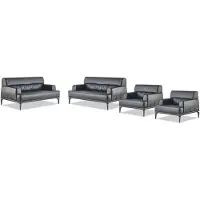 Xl Moebel Gmbh Sofa-Set Komplett Schwarz Sessel 2-Sitzer Ledersofas Modern Sitzmöbel
