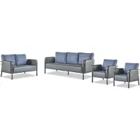 Xl Moebel Gmbh Komplett Sitzmöbel Set 3-Sitzer 2-Sitzer Sessel Grau Blau Leder Polster