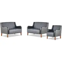 AEA Sofas 2-Sitzer Sessel Schwarz Ledersofas Modern Leder Couch Lehnsessel