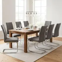 Dmora Quintano - lot de Chaises, Gris, 8 Chaises
