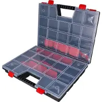 Unyqoos : Boîte de rangement double face – Boîte de tri et de rangement, 36 compartiments réglables, divisible, 490 x 390 x 130 mm, en polypropylène robuste