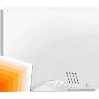 Unyqoos Tomivo Panneau de chauffage infrarouge 550 W – appareil mural et sur pied en céramique, blanc, 80x60x1 cm, mobile, IP24, câble de 1,5 m