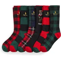 Ralph Lauren Chaussettes HOL BEAR CR-CREW SOCK-6 PACK hommes - Multicolore - Unique