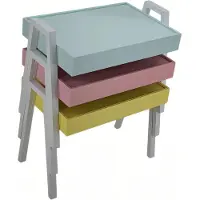 AEA Mehrfarbiges Holz-Couchtisch-Set im modernen Design