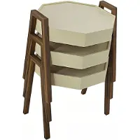 AEA Elegantes Beiges Holz Couchtisch-Set Modern Wohnzimmermöbel
