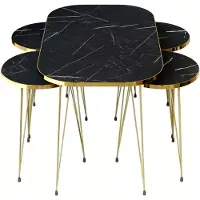 Xl Moebel Gmbh Schwarzer Holz-Couchtisch mit Beistelltischen im modernen Stil
