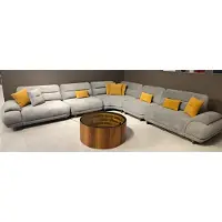 AEA Graues Wohnzimmer L-Form Sofa Designer Polstercouch Textil Ecksofa