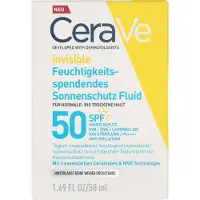 CeraVe Fluide Hydratant Invisible SPF50+ Peaux Normales à Sèches 50 ml Émulsion