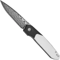 CIVIVI Couteau pliant Brr15 Light Damascus, Black/White G-10
