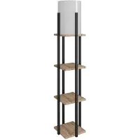 Opviq , Nora SRC, Lampadaire, Naturel, en MDF, 21 x 21 x 135 cm