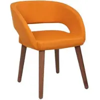 AEA Chaise de salle à manger orange Une place rembourrée Accoudoirs Chaises Chaise en bois