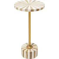 Kare Table d'appoint Domero Cirque de Design, blanche et dorée, table de salon, table d'appoint