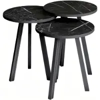 Xl Moebel Gmbh Elegantes schwarzes Couchtisch-Set aus Holz im modernen Stil