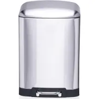 Dirt Devil Poubelle avec pédale, 12 litres - Couvercle qui se ferme lentement et silencieusement - Seau intérieur amovible - Dimensions : 27,2 x 25,5 x 40,2 cm - Couleur : argent