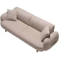 AEA Beiges weiches 3-Sitzer-Sofa Stoffsofa Wohnzimmermöbel Designersofa