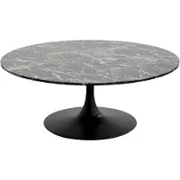 Kare Table basse Design, modèle Schickeria, en marbre, noire, diamètre 120 cm, idéale pour le salon