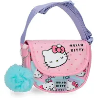 Hello Kitty Sac bandoulière Sanrio avec nœud, couleur rose, dimensions : 16 x 14 x 5 cm