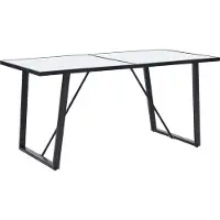 vidaXL Table de salle à manger blanche 160 x 80 x 75 cm verre trempé