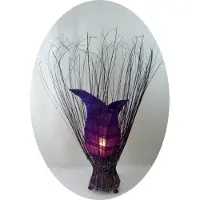 SIMANDRA Lampe décorative Lampe d'ambiance Lampe asiatique Lampadaire Lampe de table Bali Asia TULPE grande 100 cm, violet