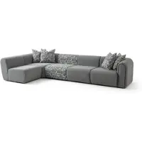 AEA Graues Ecksofa Wohnzimmer L-Form Polstercouch Designer Sitzsofa