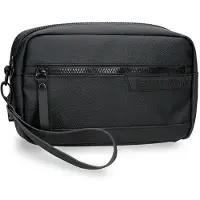 Pepe Jeans Sac à main Dorking, couleur noire, dimensions 24,5 x 15 x 6 cm, en polyester avec des détails en similicuir
