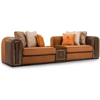 AEA Stilvolle Braune 4-Sitzer Couch Modernes Wohnzimmer Polstersofa