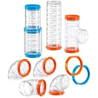 Ferplast Kit de tunnels pour hamsters, 9 pièces, tunnels avec trous d'aération, pour cage à hamsters
