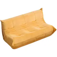 AEA Luxuriöse Orange Polstercouch Designer 3-Sitzer Wohnzimmer Couch
