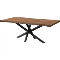 MASSIVMOEBEL24.DE MASSIVMOEBEL24 | Table à Manger en bois de Sheesham 200x100x76 gris teinté / pieds Mikado anthracite matte FREEFORM 5