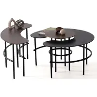 Xl Moebel Gmbh Set aus Couchtisch und Beistelltischen mit modernem Metalldesign