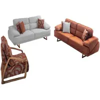 AEA Wohnzimmer Polstergarnitur Moderne 2x 3-Sitzer Sofas Textilsessel