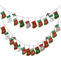 OEM Calendrier de l'Avent à remplir - 24 petits sacs en feutre à suspendre - Ensemble pour la décoration de l'Avent