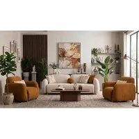 AEA Wohnzimmer Set 3 Sitzer-Sofa Zwei Sessel Modern Beige Design