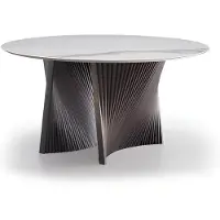 AEA Eleganter Grauer Esstisch Designer Marmorplatte Edler Holzgestell