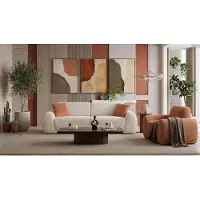 AEA Wohnzimmer Set 3 Sitzer Sofa Sessel Modern Beige Schick Schön