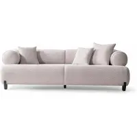 AEA Moderner 3-Sitzer Sofa Weiß Luxuriöse Bequem Schick Polstergarn