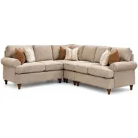 AEA Beiges Ecksofa L-Form großes Sofa Wohnzimmer Modern Elegant Polstermöbel
