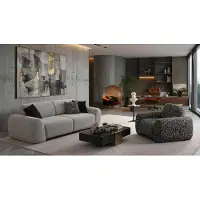 AEA Wohnzimmer Set 3 Sitzer Sofa Sessel Modern Dunkel Mustergültig