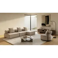 AEA Sofa Set Ecksofa Sessel Modern Beige Luxus Polster Garnitur