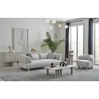 AEA Exklusive Graue Wohnzimmer Garnitur Polstercouch 3-Sitzer Einsitzer