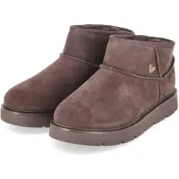 SKECHERS - Bottines plates pour femmes, modèle KEEPSAKES COZY MINI, couleur marron, matière cuir, taille : 36½