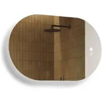 Artforma Miroir de salle de bain 80x50cm - ovale avec éclairage LED - LED Dual et capteur tactile et tapis chauffant