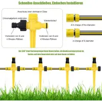 Markenlos 4 paires d'arroseurs rotatifs pour jardin, avec système de connexion rapide