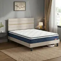 Vasagle , lit double avec sommier intégré, dimensions 160 x 200 x 20 cm, matelas en mousse à mémoire de forme avec gel, location