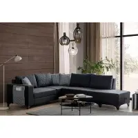 AEA Stilvolles Ecksofa in Anthrazit mit schlichtem Design und hohem Komfort